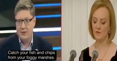 Russian politician tells Brits to pray for 'moss-covered' Queen and claims fish and chips are from Russia