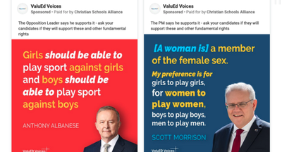 Christian schools are running anti-trans Facebook election ads