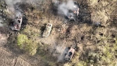 VIDEO: Smoking Ruins Of Putins Tank Force After Ukrainian Strike