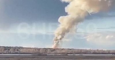 Two Russian workers die in massive unexplained gunpowder explosion at bomb factory