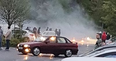 Edinburgh car park rammed as crowd watches drivers pull 'modified' stunts