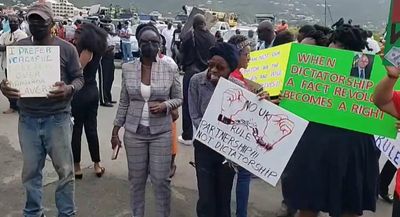 Protests in British Virgin Islands over plan for UK to impose direct rule on territory