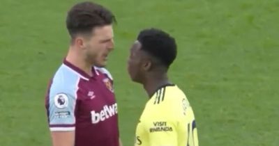 Declan Rice's three-word blast at Eddie Nketiah during Arsenal and West Ham melee