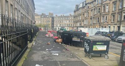 Edinburgh locals slam 'ruined' city centre street seen covered in rubbish
