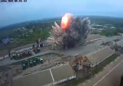 VIDEO: Grainy Images: Russian Rocket Destroys Grain Warehouse At Ukrainian Agricultural Plant