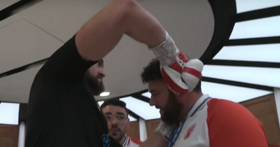 Backstage footage captured Tyson Fury in punching ritual before Dillian Whyte KO