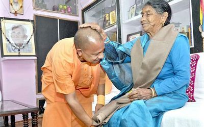 Yogi Adityanath visits ancestral village first time after becoming UP CM