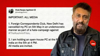 Thwarted by two press clubs, Vivek Agnihotri will now hold press conference at hotel