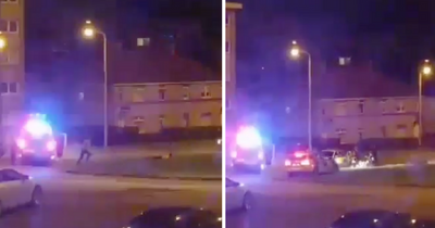 Lanarkshire cop cars allegedly attacked by man with 'machete' in late night incident