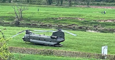 Incredible footage shows Chinook taking off in West Country field