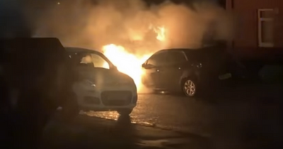 WATCH: Brave firefighters tackle early morning car blaze in Lanarkshire street