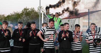 Rutherglen Glencairn U16s party with flares and fireworks marks title win