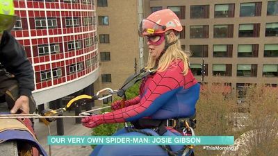 This Morning TV’s Josie Gibson Abseils Down London’s Television Centre In Spider-Man Costume