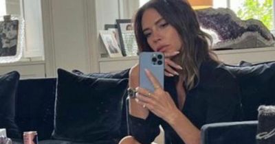 Victoria Beckham flaunts toned legs in blue stilettos as she ponders her return to work