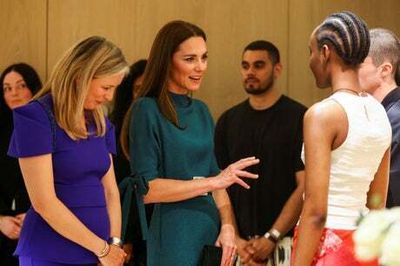 The Duchess of Cambridge steps in for Queen to present fashion award to Saul Nash