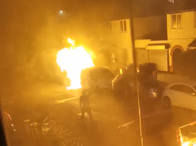 Watch moment two vans are turned into fireballs in Edmonton ‘arson’