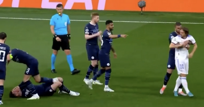 Luka Modric squared up to Aymeric Laporte and Man City star embarrassed himself