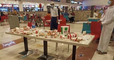 Customers outraged after family leave behind entire table of rubbish after KFC feast