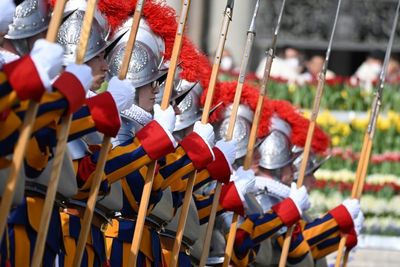 Swiss Guard tailor stitches papal defenders' pantaloons