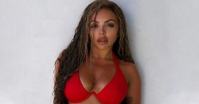 Jesy Nelson stuns in red bikini for poolside photoshoot in LA sunshine