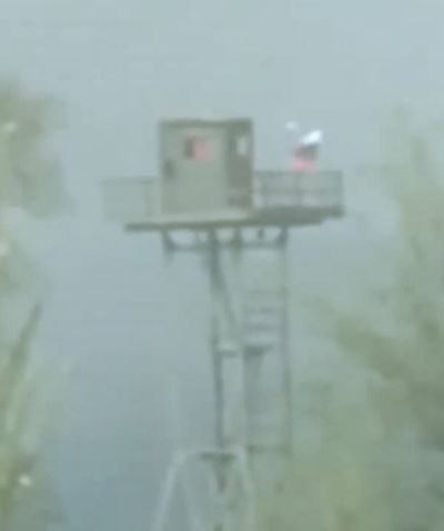 VIDEO: Sniper Trap: Ukrainian Soldiers Blow Up Russian Flag On Watchtower