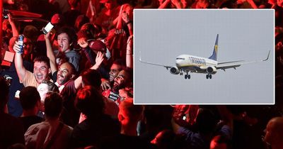 Liverpool fans 'danced in aisles' during RyanAir flight after learning of Man City exit