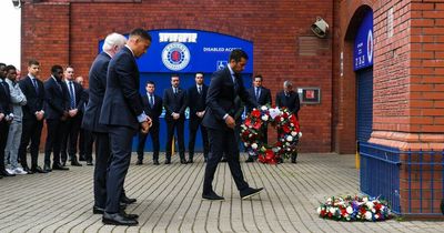 Rangers remember Jimmy Bell: Players and staff lay wreaths at Ibrox ahead of Europa League semi-final