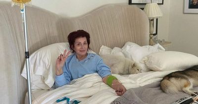 Sharon Osbourne, 69, looks frail as she is put on a drip after catching Covid from Ozzy