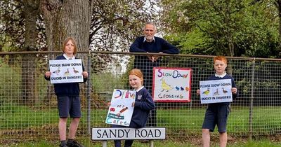Distraught Scone pupils plead for irresponsible drivers to 'kill' their speed - and not the ducks - outside their primary school