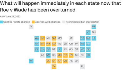 Where abortion will be illegal with Roe v. Wade overturned