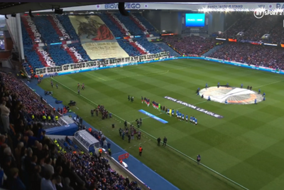 Rangers fans unveil spectacular 'Barcelona Bears' inspired display at Ibrox