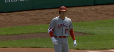 An odd sequence in the Fenway outfield had Shohei Ohtani hitting a nearly 400-foot single