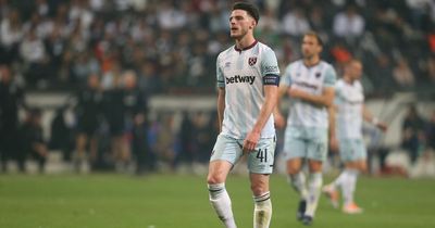 Declan Rice blasts referee as Eintracht Frankfurt dump West Ham out of the Europa League