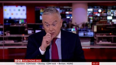 ‘I’m ashamed’: Huw Edwards caught polishing off a croissant during BBC election coverage