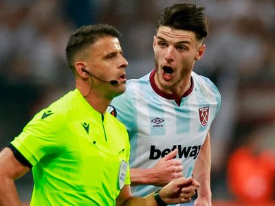 Declan Rice accuses referee of ‘corruption’ as West Ham lose to Eintracht Frankfurt in Europa League