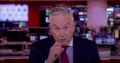 Hilarious moment Huw Edwards is caught eating croissant live on BBC News