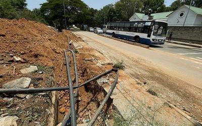 Motorists, pedestrians suffer amid developmental works on Jayamahal Road