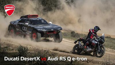 Ducati Shows Off DesertX Rally Chops Alongside Audi RS Q E-Tron