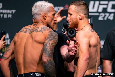 UFC 274 video: Charles Oliveira, Justin Gaethje intense final faceoff for half-title bout