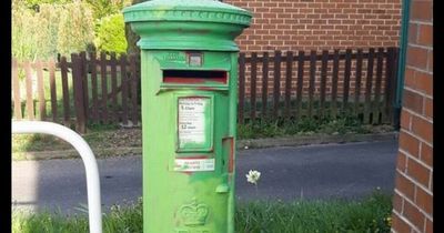 Confusion after post boxes painted bright green over iconic red