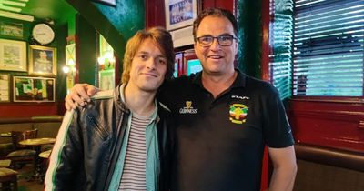 Paolo Nutini all smiles as the singer enjoys a pint at Celtic pub in Glasgow
