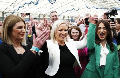 Sinn Fein celebrates an historic election win in Northern Ireland