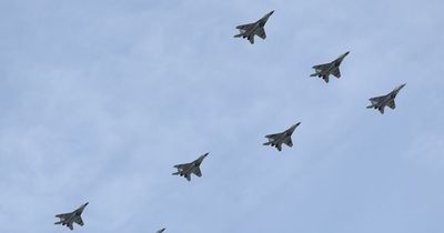 Vladimir Putin's fighter jets form Z formation in sickening display ahead of Victory Day