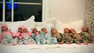 Mali nonuplets: one year old and already a happy handful