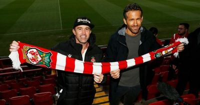 Ryan Reynolds and Rob McElhenney react as Wrexham victory takes title race to final day