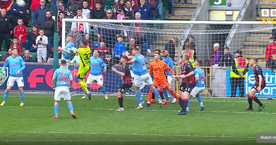 Crusaders goalkeeper Jonny Tuffey credits his "eyebrow" for dramatic Irish Cup goal