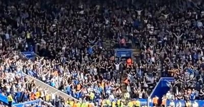 Watch stunning moment Everton fans 'drowned out commentary' in away end during Leicester win