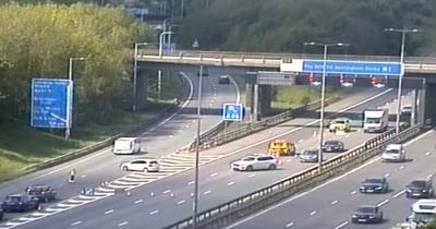 Woman in critical condition after car crashes into tree - shutting M1 between junctions 21a and 22