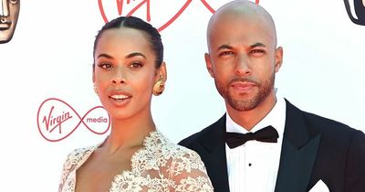 BAFTAs 2022: Rochelle Humes wows in sheer lace gown as husband Marvin fixes her outfit