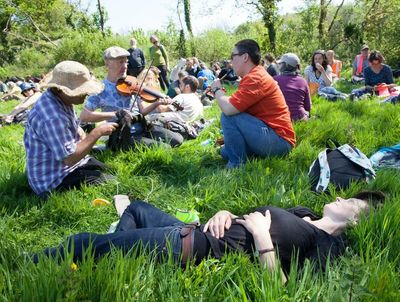 ‘Access is vital’: picnicking protesters target Duke of Somerset’s woods